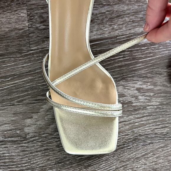 NWT Tony Bianco Gold Nappa Metallic Strappy Heels Size 7.5 Stiletto Sandals NWOB - Picture 16 of 16